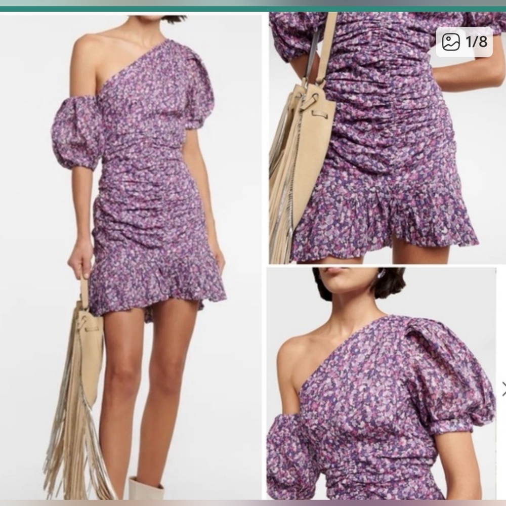 Isabel Marant Etoile Lecia Dress in Purple Floral Print Size 38 US Women's 6